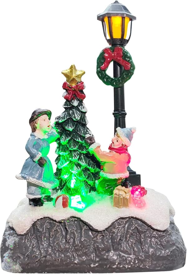 Opplyst LED julescene liten juletrescene liten reis