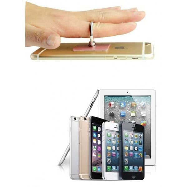 [2-pakning] Mobilringholder sølv silver