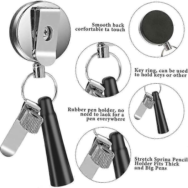 Heavy Duty Retractable Pen Holder, Stretch Pen Holder Edition 0830