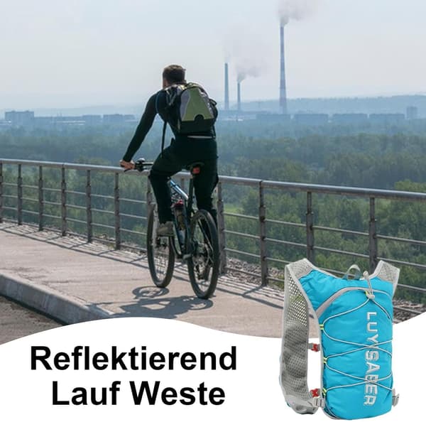 Hydreringsryggsekk for løping, drikkevest for løping, cyanblå Cyanblau