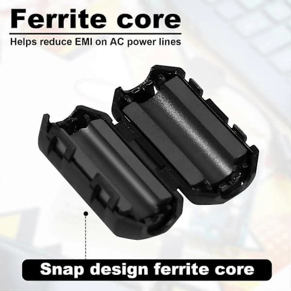 20 Pcs Clip-On Ferrite, Ferrite Core Bead Ring Core RFI EMI Noise Reducer Cable Clamp Cl