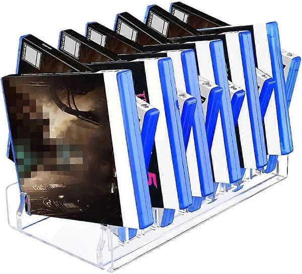 Game Storage Rack Acrylic CD Holder for PS5 PS4 Game Card Organizer Transparent (FMY)