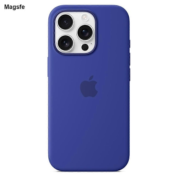 Silikoninen puhelinkotelo magneetilla iPhone 16 Prolle, yhteensopiva MagSafe-laitteen kanssa - Vaaleansininen - WELLNGS Brilliant Blue
