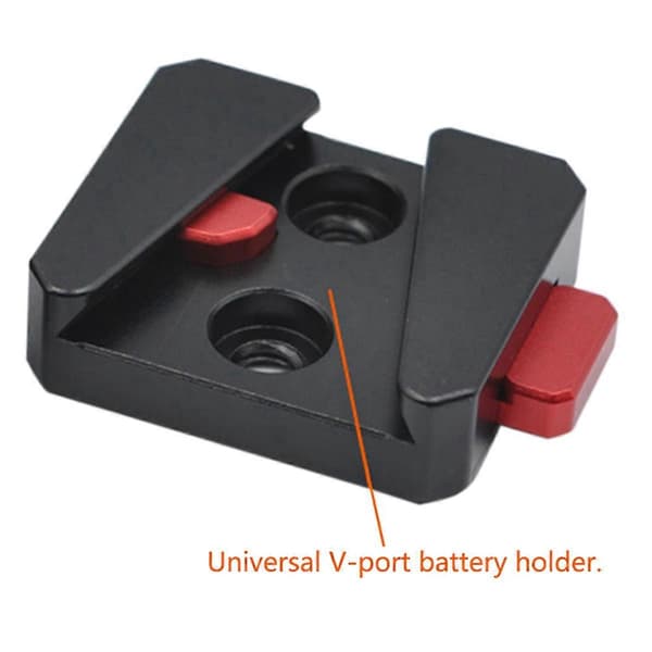 1/4 Universal V-mount Batteri Quick Release Plade Adapter Sort
