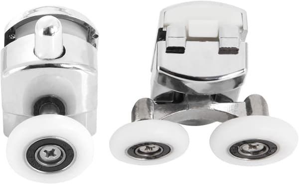 Solros 8-pack Duschdörrrullar - Duschkabinrullar i Zink-Legering - 25mm Badrumsdusch Glidande Dörrrullar (4 Övre 4 Nedre)