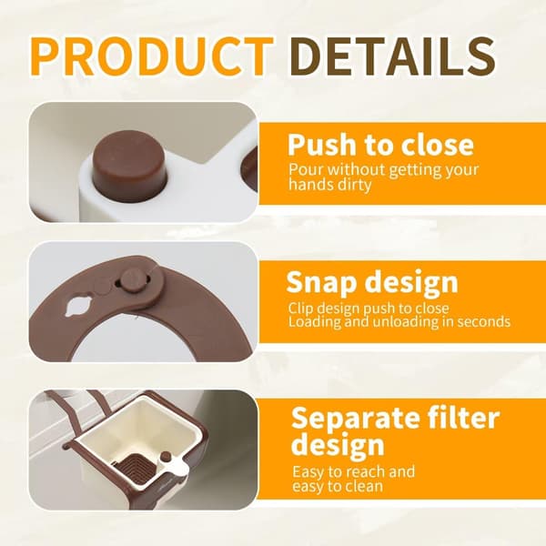 Sink Food Catcher - Hanging Faucet Strainer | Push-Button Automatic Draining Kitchen Drain Basket - Easy Installation Fine Mesh