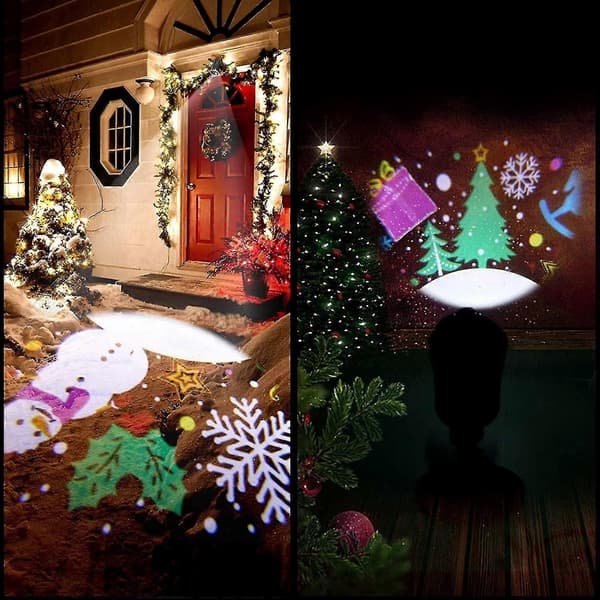 Christmas Projector for Outdoor Use, 3D Rotating LED Projector Waterproof Christmas Lighting Pattern F
