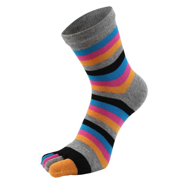 Toe Socks Mid-Calf Colorful Toes - Grey