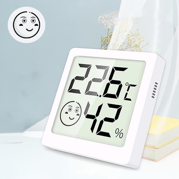 Electronic Thermometer Hygrometer High Sensitivity Magnetic Humidity Meter for Office Home (FMY) White White