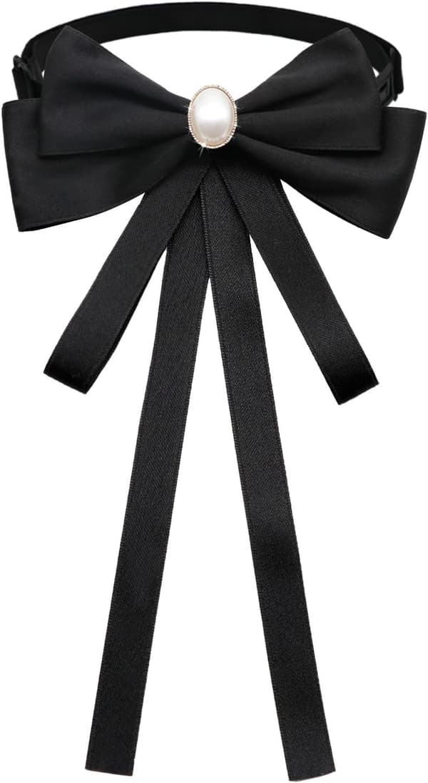 Sorte butterfly til kvinder Clip On slips gallafest bryllupsceremoni sort, hvid - Black,white