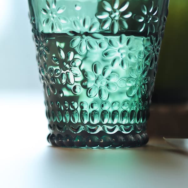 Dricksglas, vattenglas för drycker, cocktails, te, grön, 6-pack