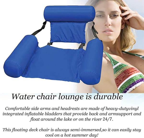 Luksuriøs Oppustelig Vandlounge - Holdbar PVC Flydende Senge Sofa (Kongeblå)