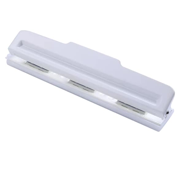 9-hole paper punch, multifunctional, efficient, 8-sheet capacity, A5 A6, portable punch for office, school, home, white