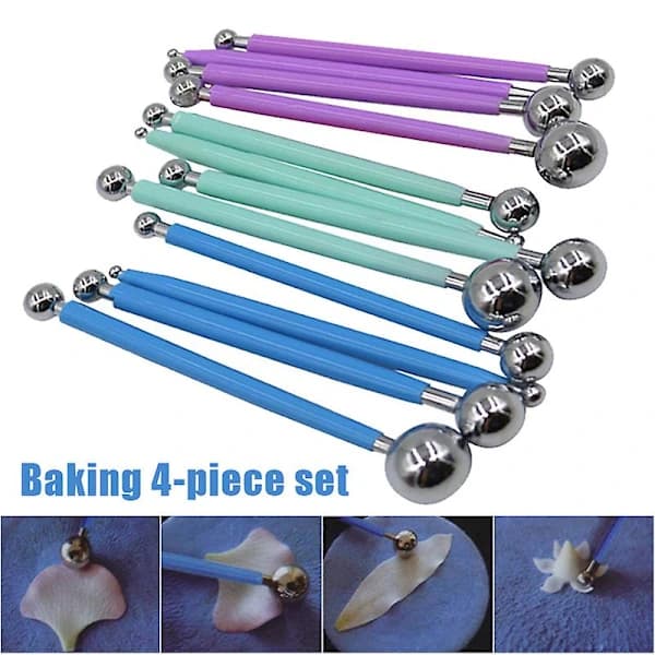 Stainless Steel Modeling Tools for Polymer Clay, Sculpting Tools, Dotting Pen for Cake Fondant Decoration Purple[CO]