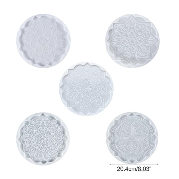 Mandala DIY Homemade Mold Coaster Crystal Dripping for Creative Silicone Mold Crystal Drip Placemat Mold for DIY Crafts