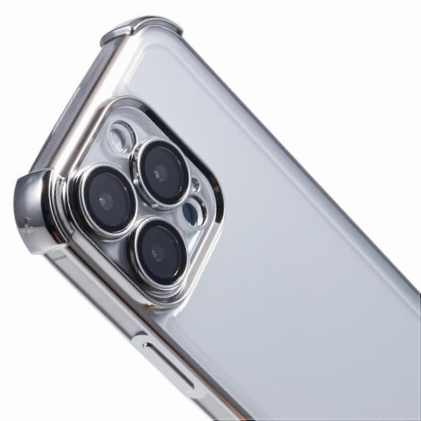 Sähköpinnoitettu läpinäkyvä TPU-puhelinkotelo linssinsuojalla iPhone 16 Pro Maxille