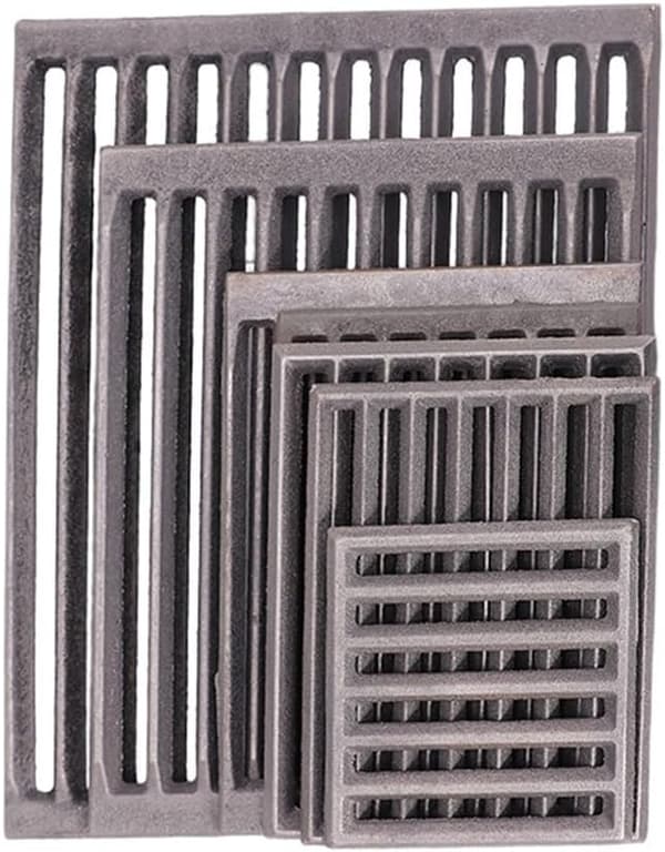 Støbejernsristdele Hark Firkantet Design Effektiv Forbrænding til Pejsemodeller, Optimal Cirkulation, Sort Træ 17CM) 25.5*17CM
