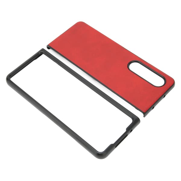 PU-læder Mobilcover, Ridsebeskyttelse, til Galaxy Z Fold 3, rød_tfrf
