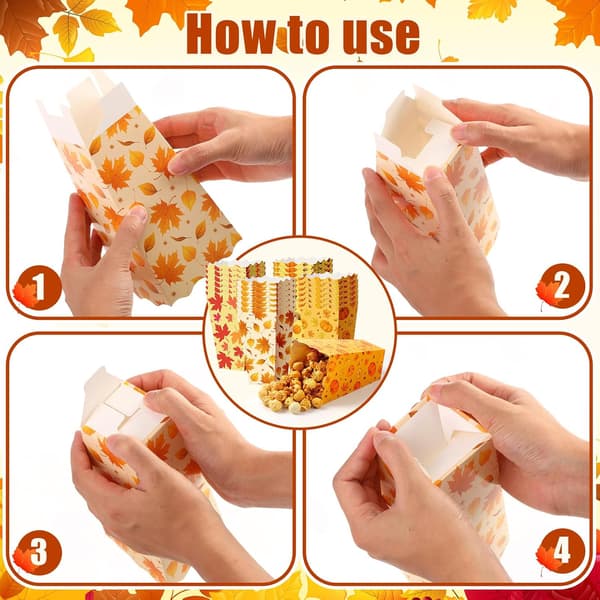 24 st höst tacksägelse popcornlådor pumpalöv artikel_paket_kvantitet - item_package_quantity