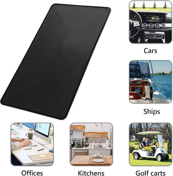 2 stk. 27 x 15 cm sklisikre matter til bilens dashbord, sklisikker matte til dashbordet