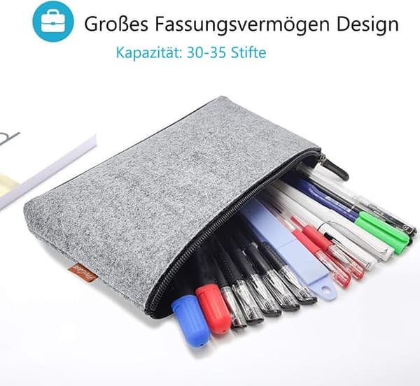 Multifunctional Pencil Case, 1/2-pack Foldable Pencil Case, Travel Zipper Pencil Case - Large Capacity, Multifunctional Gray_yux Gray 2-pack Gray 2-st