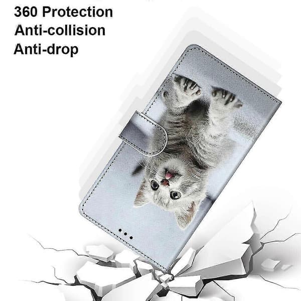 Telefoncover til Xiaomi Redmi Note 11 Pro Malet Flip Magnetisk Coque Etui Forseglingsboks - Grå Kat