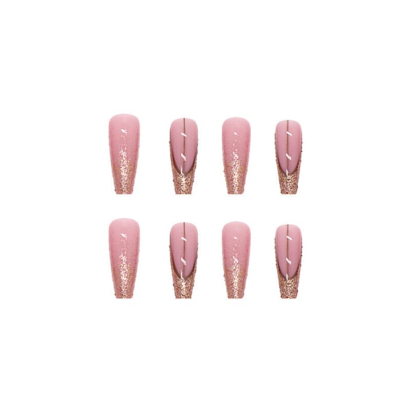 Förpackningen innehåller 24 glitternaglar att fästa, långa konstgjorda naglar C