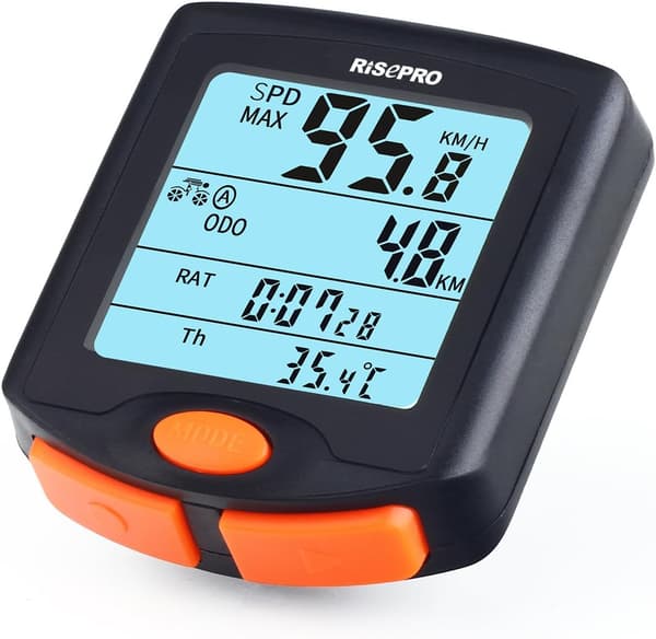 Wireless Bicycle Computer Speedometer Bike Odometer Cycling Multifunctional Waterproof 4-Line Display with Backlight