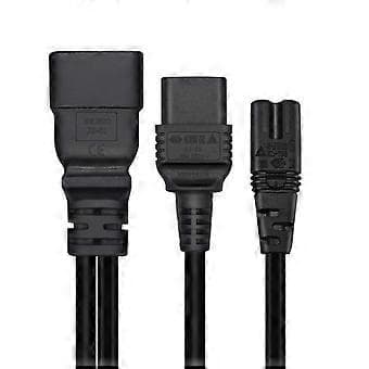 IEC320 C20 till C7+C19 Y-typ Splitter Strömkabel, IEC 320 C20 Hane till C7+C19 Hona Strömadapterkabel