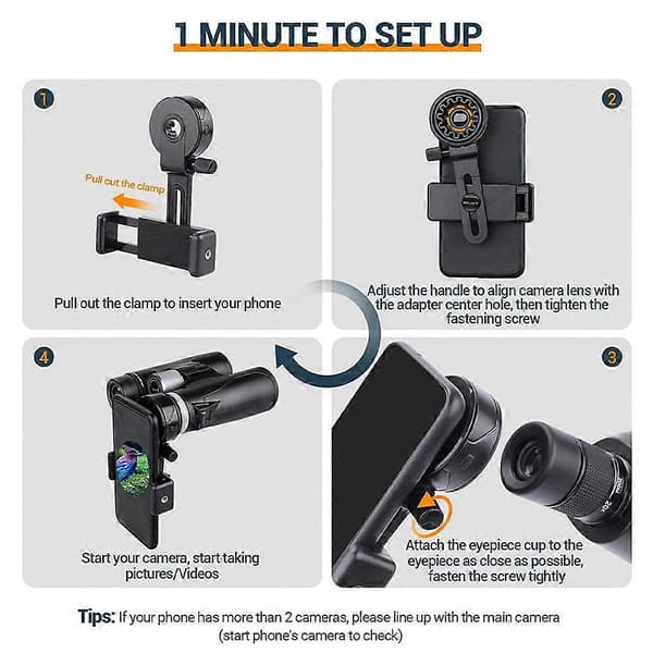 Phone Mount Adjustable Universal Clip-On Phone Photography Clamp