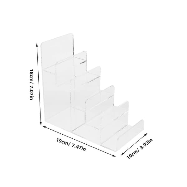 5-Tier Acrylic Wallet Display Stand for Retail with Clear Riser