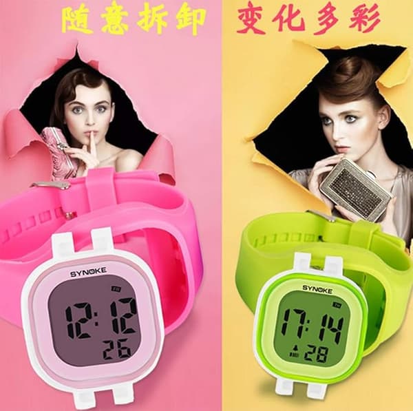 Jelly koreansk version mandlig og kvindelig studerende elektronisk ur fe