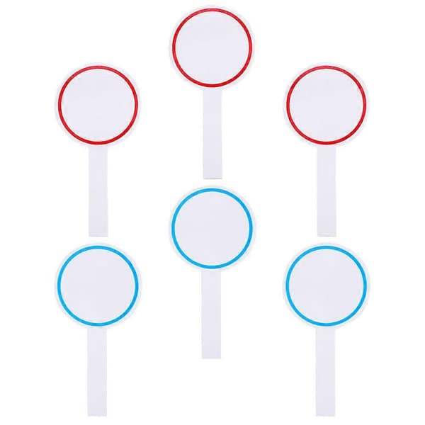 6 Pcs Blank Scoreboard Handheld Scoreboard Whiteboard with Wipe Off Response Paddle Single-Sided Paddle
