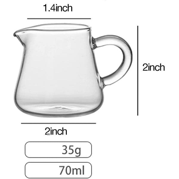 4 kpl Mini lasinen kermakannu kastikekaadin kahvalla, 2 oz - 4 kpl 4pcs