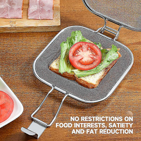 Rustfrit stål sandwichgrill, grillnet til brød, til hjemmebagning