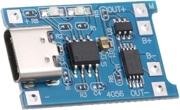2 kpl Type-C 5V 1A litiumakkulaturimoduuli latauskortti w