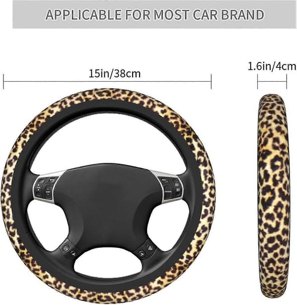 Neopren Leopard Ratdæksel - 15 Tommer, Skridsikker, Biltilbehør