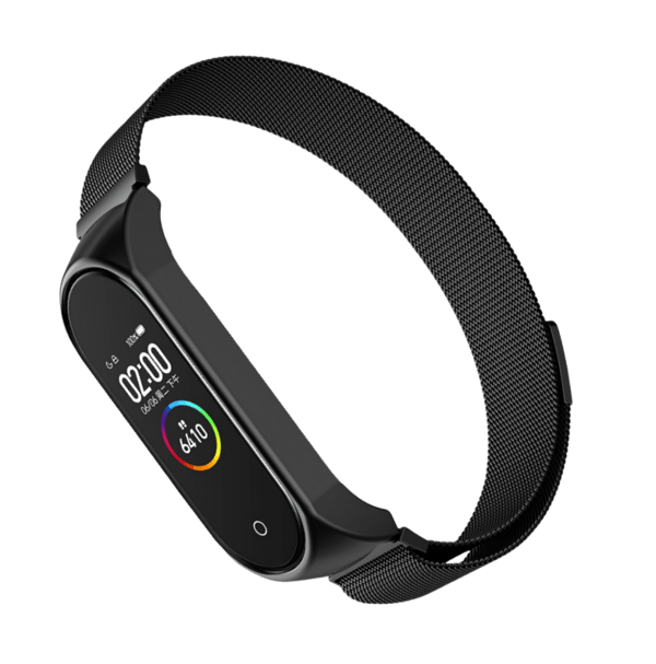 Metalrem til Xiaomi Mi Band 3/4/5/6 Sort L