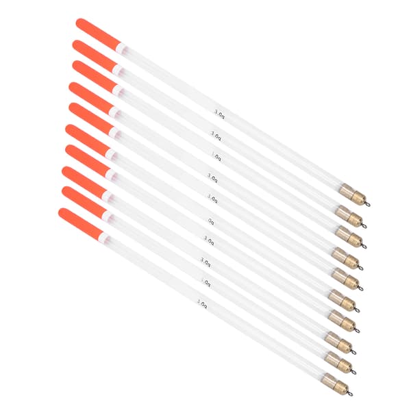 10 stk. holdbare fiskeflåd Bobber Stick Tube multifunktionelt fiskefoder agntilbehørssæt (3.0 gennemsigtig)