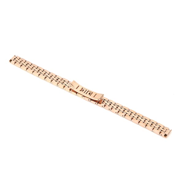 10 mm / 0,4 tommer klokkereim i rustfritt stål, justerbar lengde, rosegull