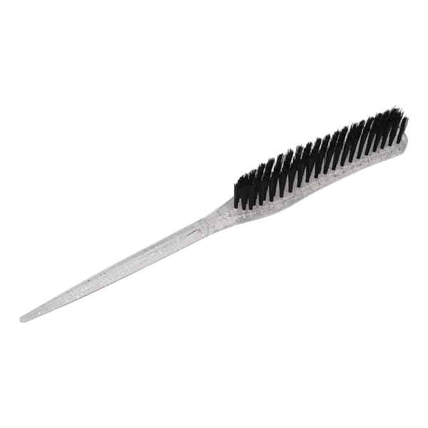 Rat Tail Teasing Brush Glitter Handle Soft Nylon Teasing Brush for Teasing Silver