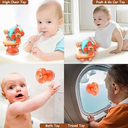 Babysugkopp snurrleksaker för 6 9 12 18 månader - Barnens dag sensorisk leksak för småbarn