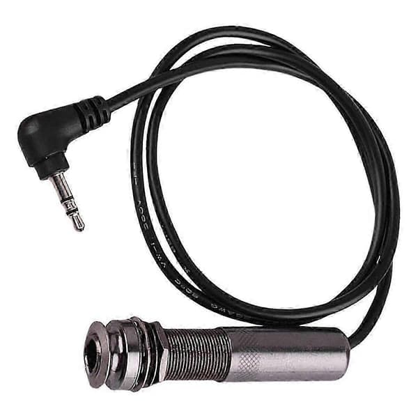 3X Akustisk Guitar Piezo Pickup Endpin Jack Adapter med Stereo Instrumentkabel