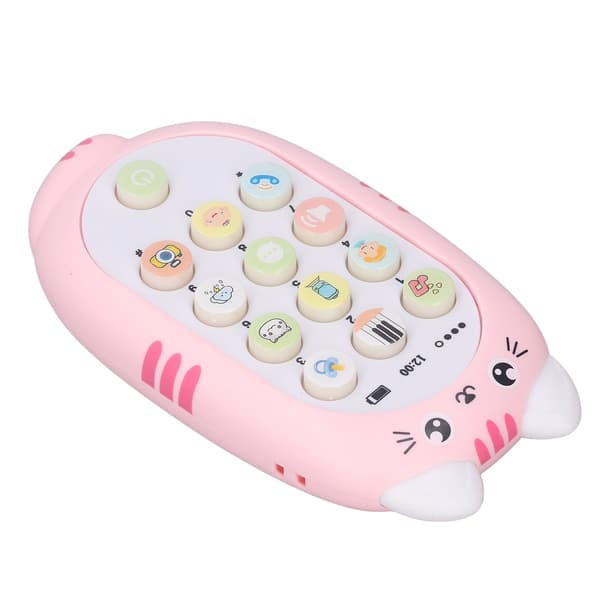 Babyleketelefon med musikk og lys for 1 år gamle jenter og gutter, rosa gave