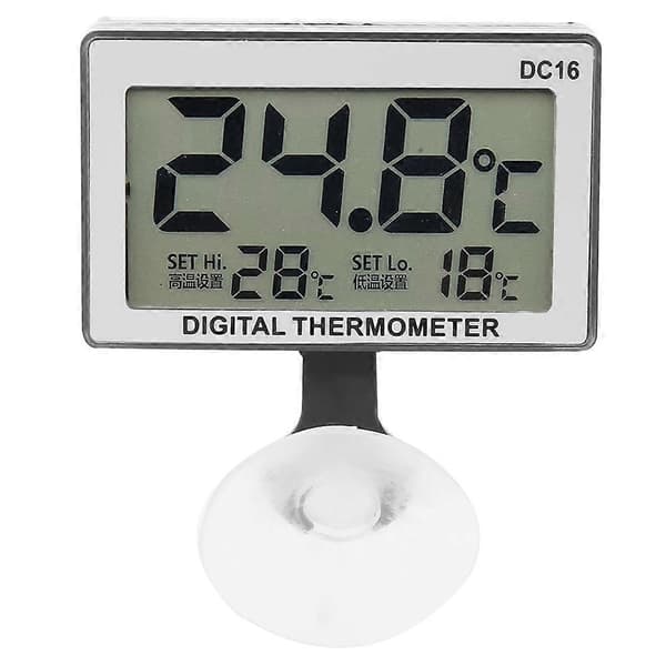 DC16 LCD-digitaalinen akvaariolämpömittari, vedenpitävä lämpötilamittari akvaarioon