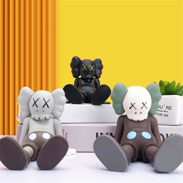 Kaws Figurer Dukke Actionfigur Modell Anime Leke grå grey