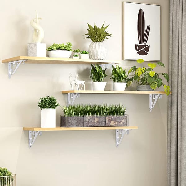 Metal Wall Shelf Bracket Triangular Bracket 90 Degree Multifunctional Shelf Bracket with Screws for Gardening, Bathroom,
