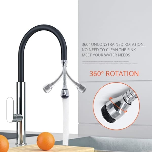 Kitchen Faucet with Shower Nozzle, 2 Water Flow Modes, 360 Degree Adjustable Shower Nozzle, Extendable