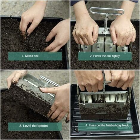Manual Soil Blocker - Soil Blocker - 5 cm - with Non-Slip Handle