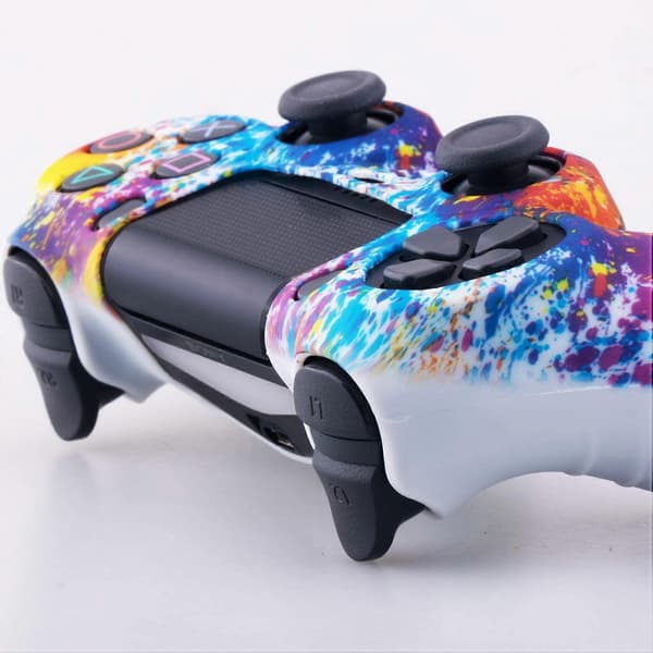 Sony PS4/Slim/Pro Dualshock 4 Controller Vandoverførsel Camouflage Silikoneetui med Tommelfingergreb [db]